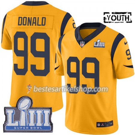 Kinder Los Angeles Rams Trikot Aaron Donald  99 Nike Gold 2019 Super Bowl LIII